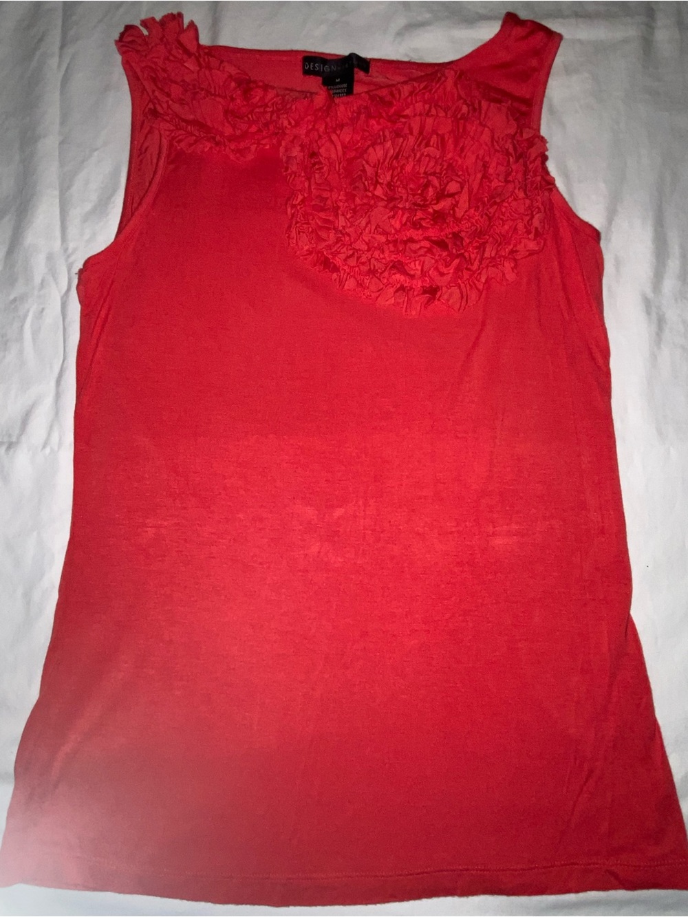 Design History Red Ruffle-Accent Sleeveless Camisole